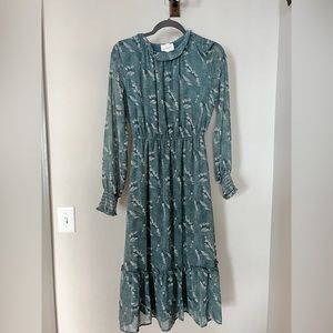 Muted green midi dress